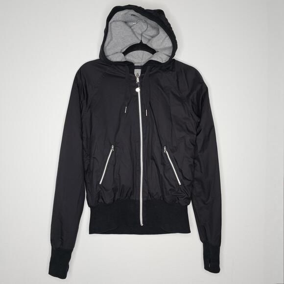 Preloved Women's Lululemon Reversible Black/Gray "Swell" Jacket Size 6 - Picture 1 of 10